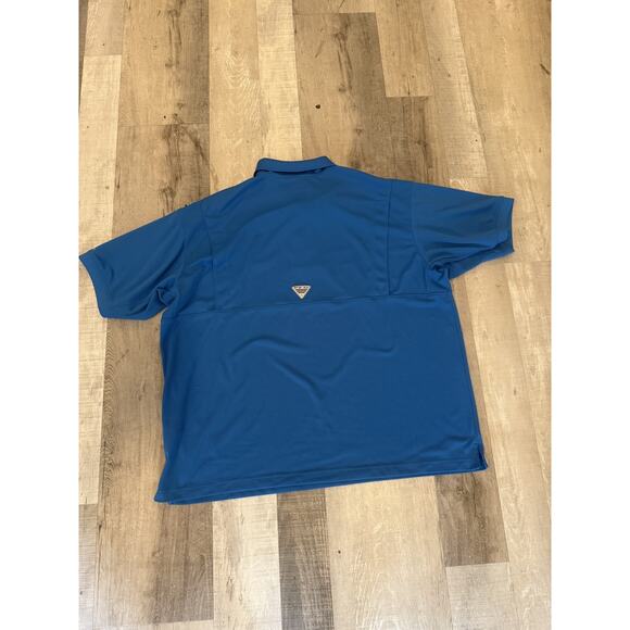 Columbia PFG Polo Shirt Mens 3XL Blue Omni-Shade Performance Fishing Golf - Picture 7 of 8
